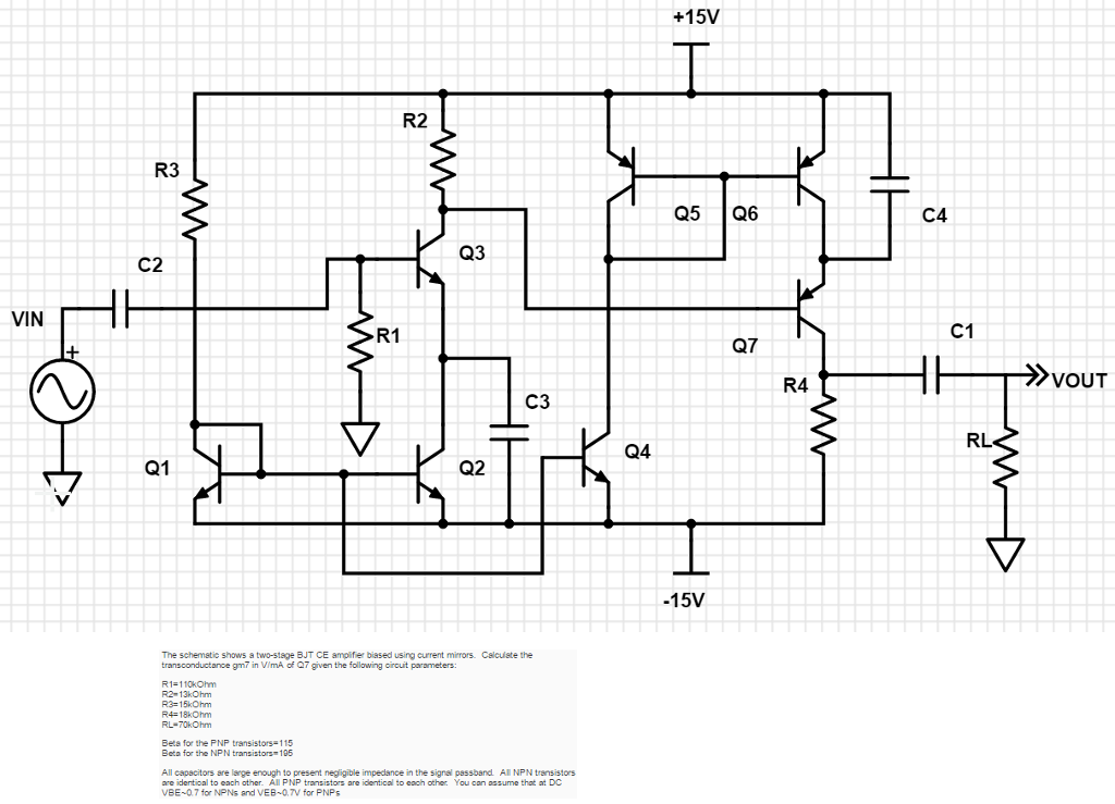 Solved The schematic shows a two-stage BJT CE amplifier | Chegg.com