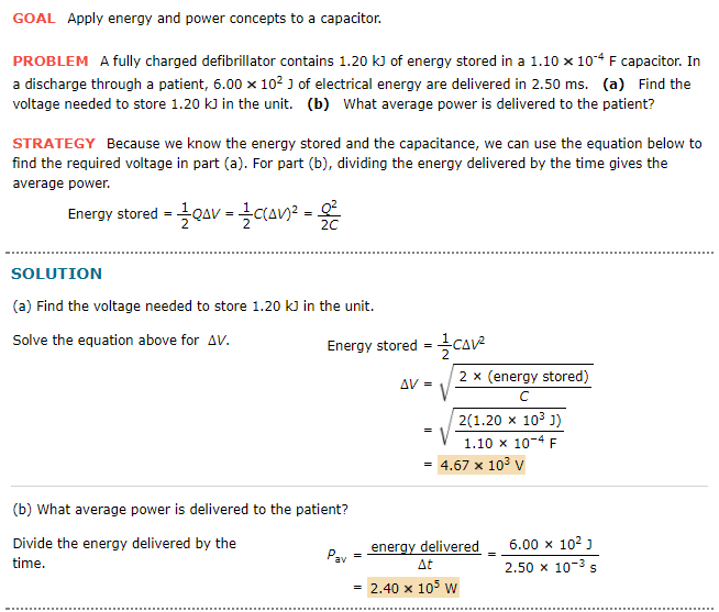 Solved GOAL Apply energy and power concepts to a capacitor. | Chegg.com