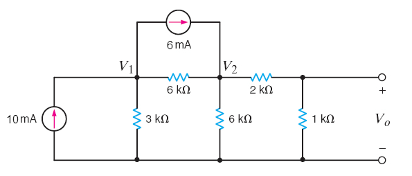 Solved Use nodal analysis to find both (a)V1 and (b)Vo in | Chegg.com