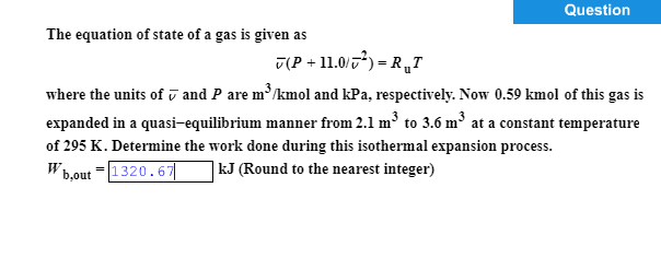 Solved The Equation Of State Of A Gas Is Given As V(P + | Chegg.com