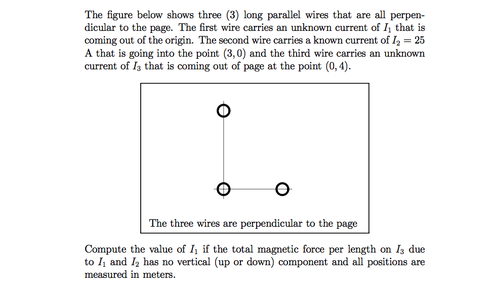 Solved The Figure Below Shows Three (3) Long Parallel Wires | Chegg.com