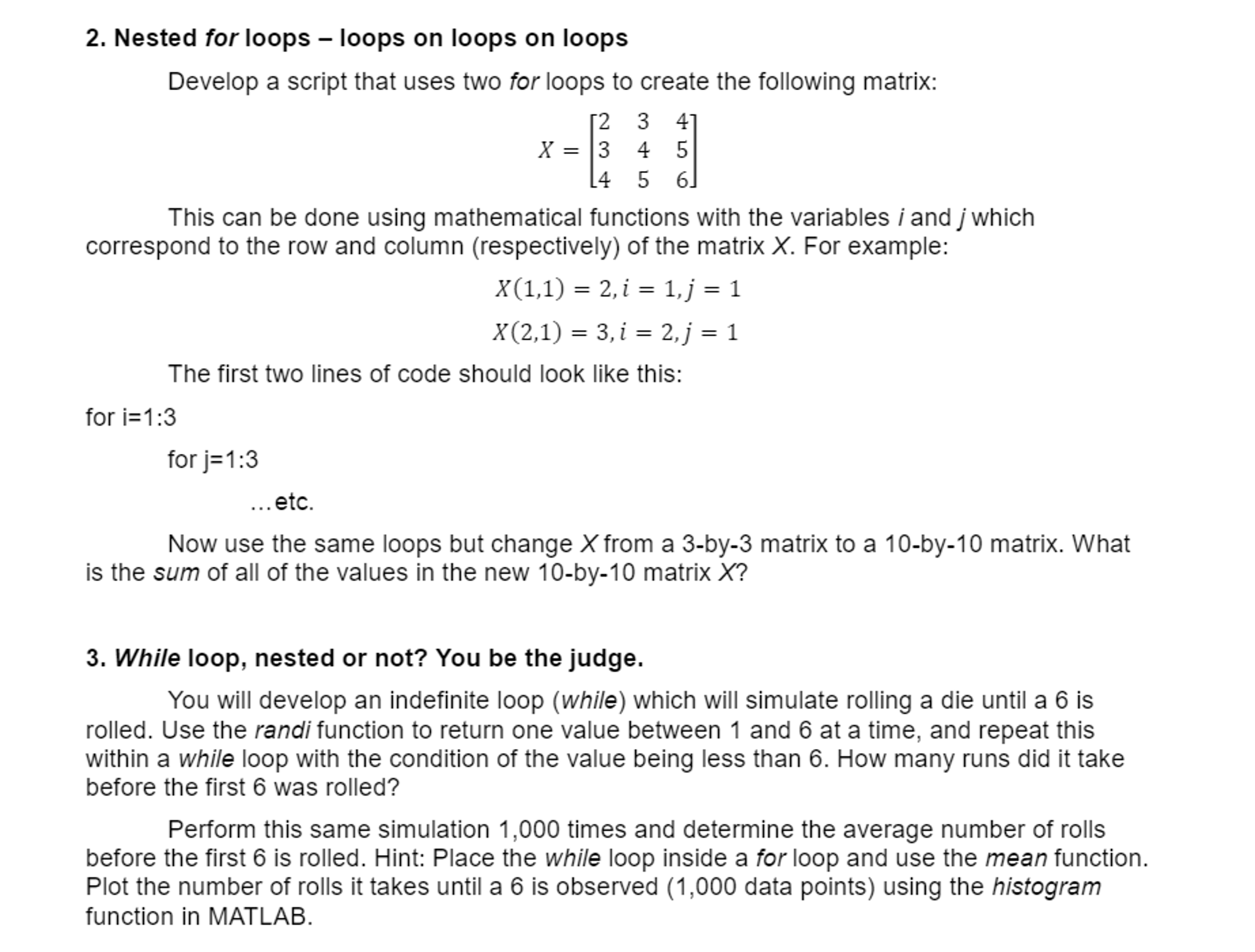 Develop A Script That Uses Two For Loops To Create | Chegg.com