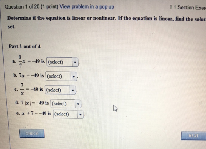 Solved Determine If The Equation Is Linear Or Nonlinear If Chegg