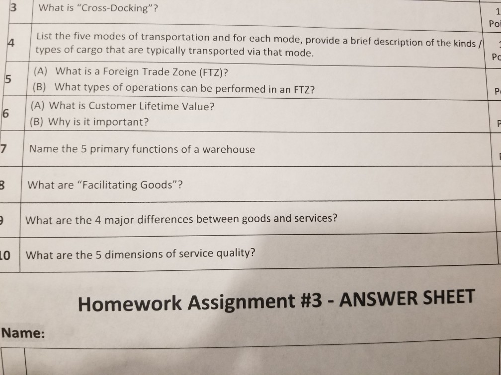 Solved Intro To Supply Chain Management Please Show Chegg Com