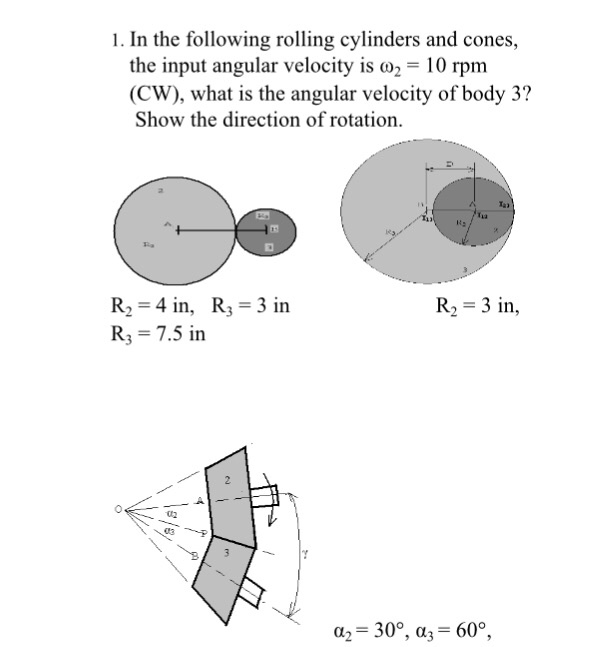 Solved In the following rolling cylinders and cones the Chegg