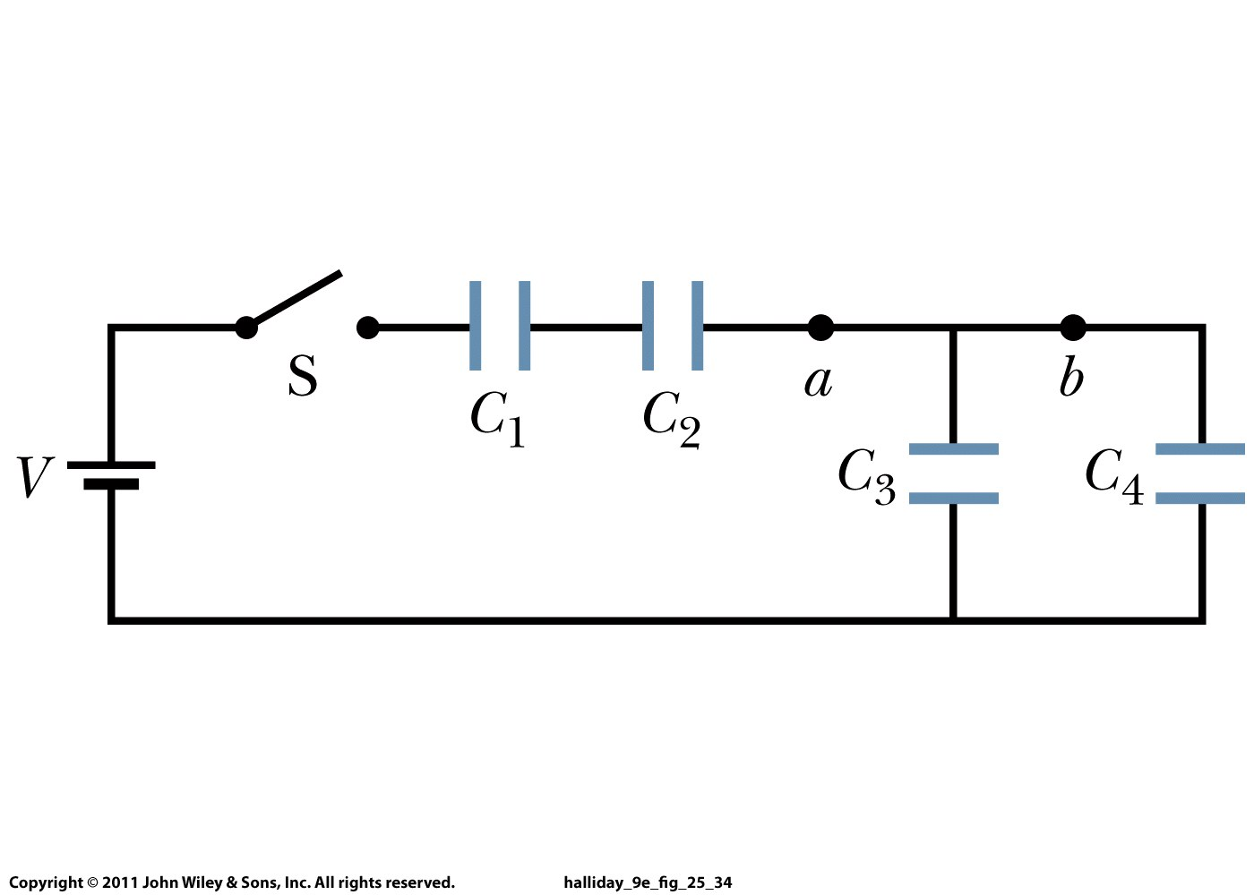 Solved In the figure, the battery has potential difference