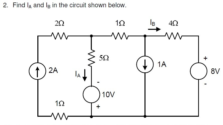 Solved Find IA and Ib in the circuit shown below. | Chegg.com