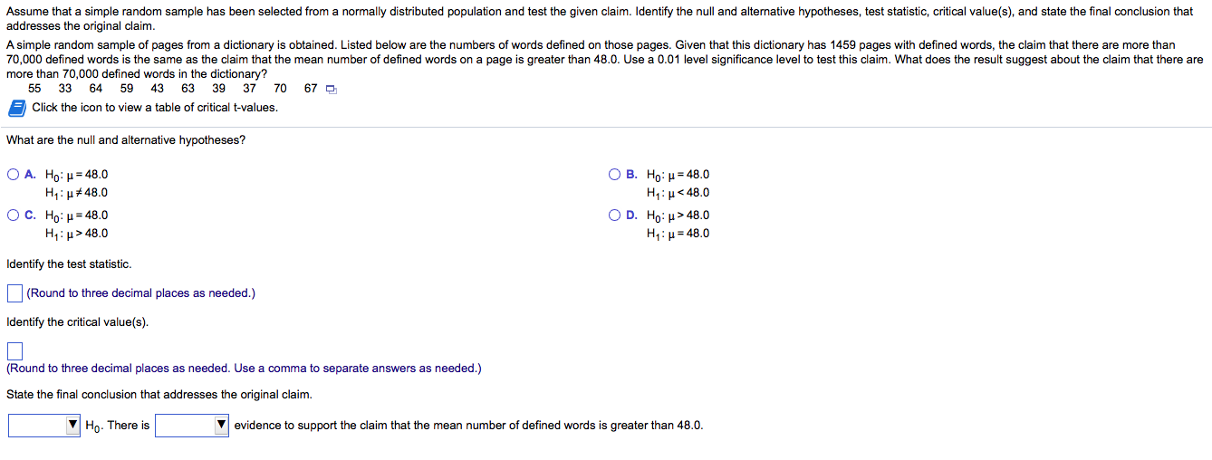 Solved Assume that a simple random sample has been selected | Chegg.com