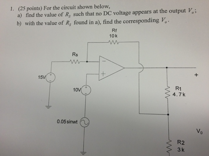 Solved For The Circuit Shown Below, Find The Value Of R_s | Chegg.com