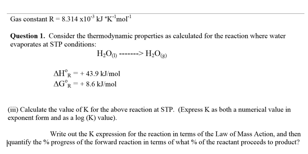 Gas Constant Kj