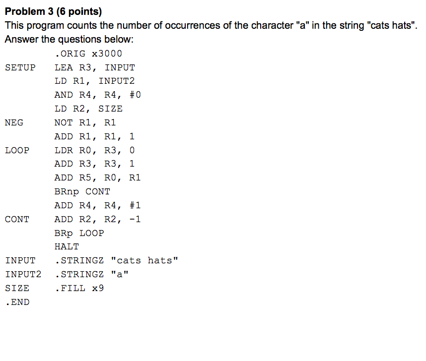 Problem Points This Program Counts The Number Chegg Com