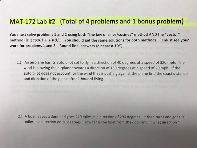 Solved MAT-172 Lab #2 (Total of 4 problems and 1 bonus | Chegg.com