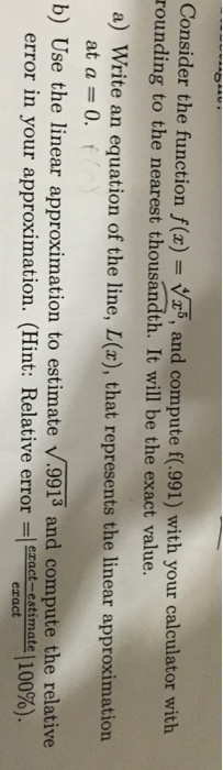 Solved Consider the function f(x) = x^5, and compute | Chegg.com