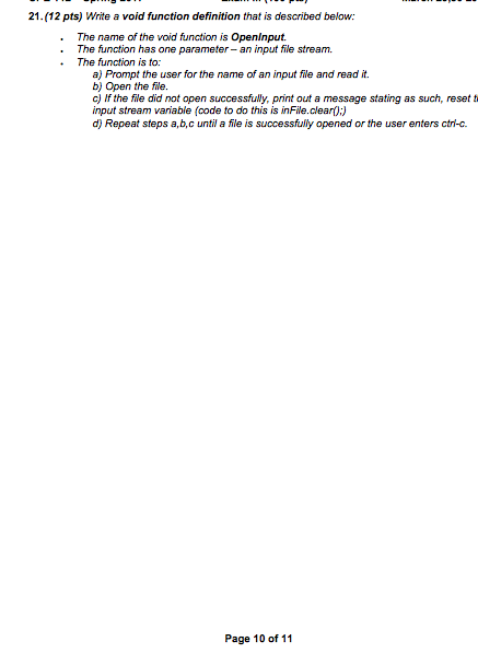 Solved 20. (12 pts) Finish the program below by adding a | Chegg.com