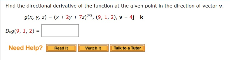 Solved Find The Directional Derivative Of The Function At