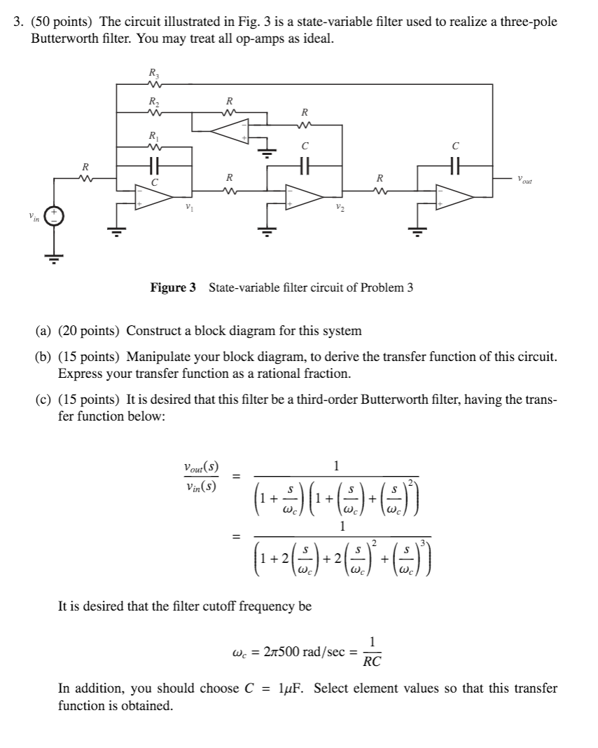 Solved The circuit illustrated in fig3 is a state-variable | Chegg.com