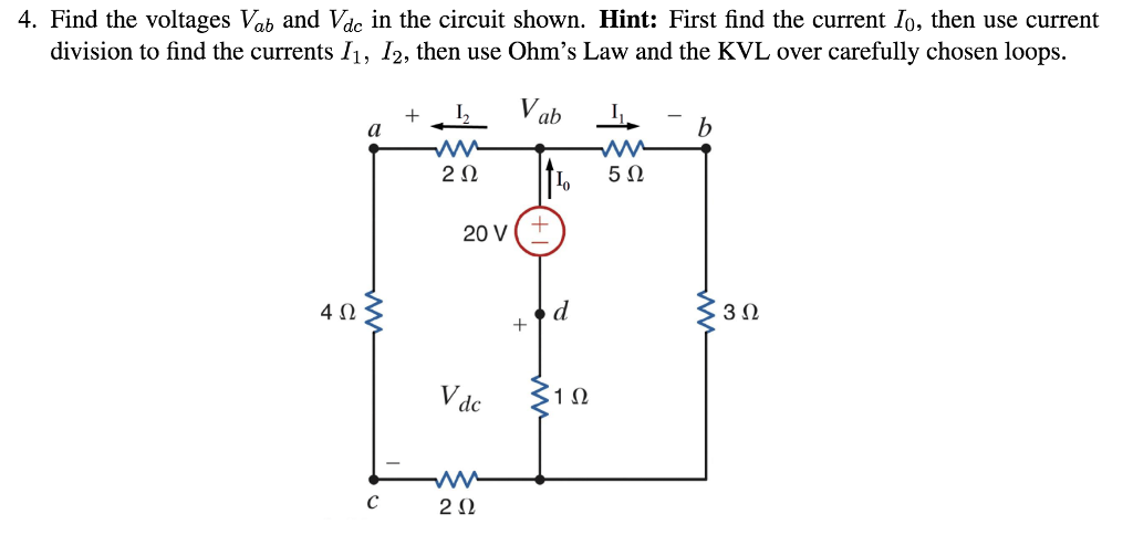 Solved Find the voltages V_ab and V_dc in the circuit shown. | Chegg.com