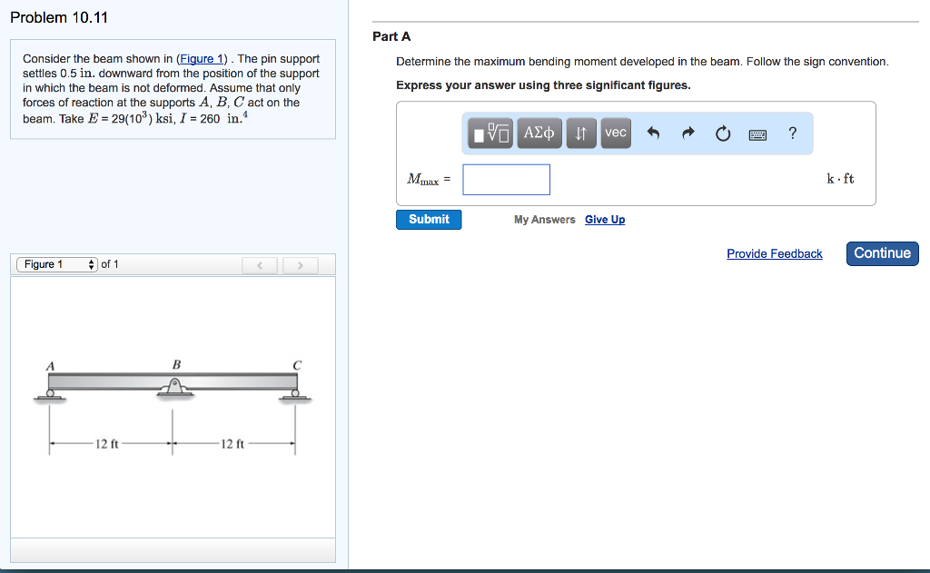 Solved Consider the beam shown in (Figure 1). The pin | Chegg.com