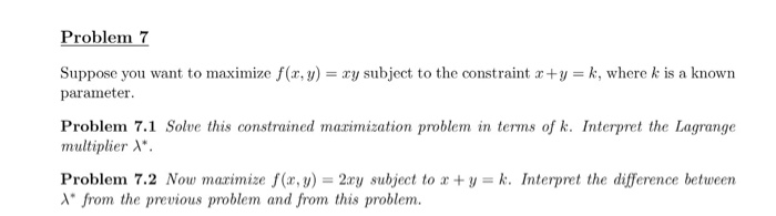 Solved Suppose you want to maximize f(x, y) - xy subject, to | Chegg.com