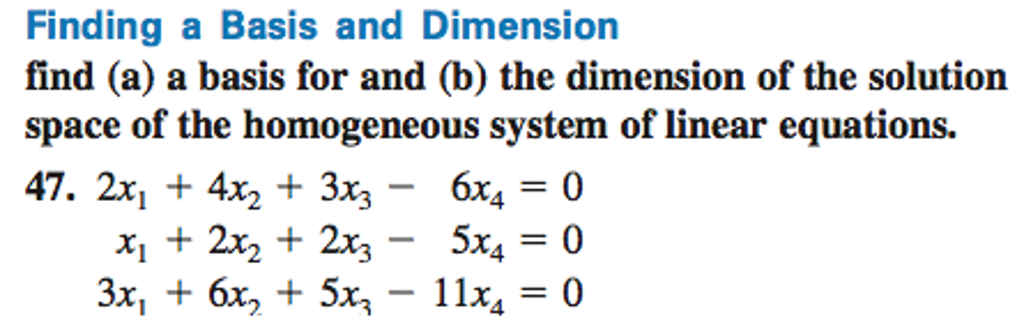 Solved Finding A Basis And Dimension Find (a) A Basis For | Chegg.com