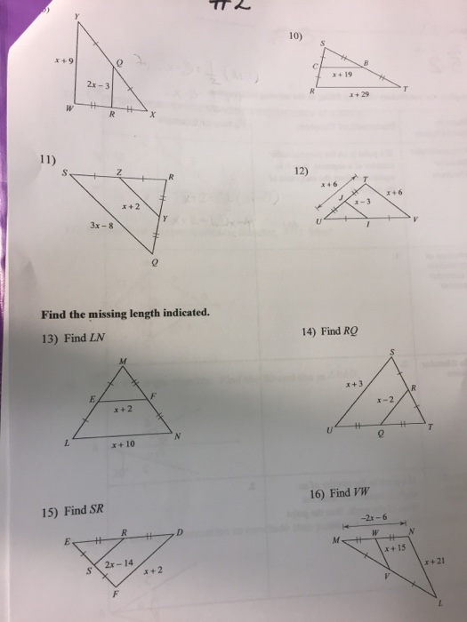 Solved Find the missing length indicated. Find LN Find | Chegg.com