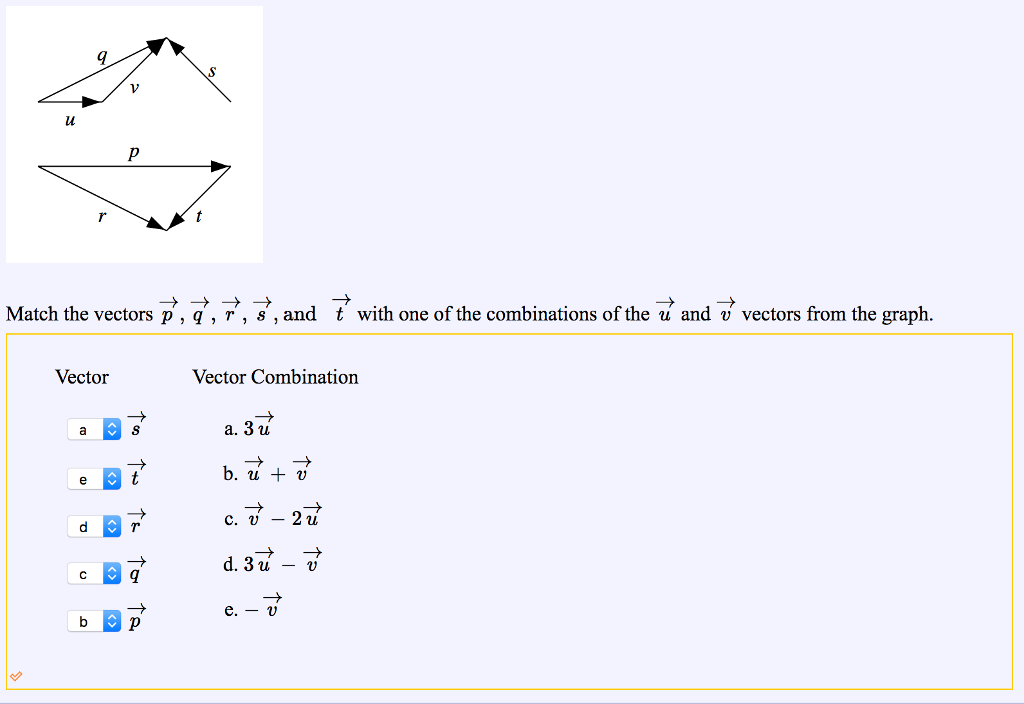 Solved Match The Vectors Pvector Qvector Rvector