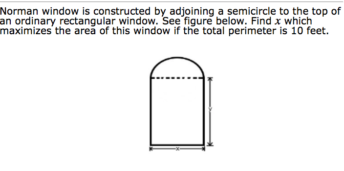 Solved Norman Window Is Constructed By Adjoining A Chegg