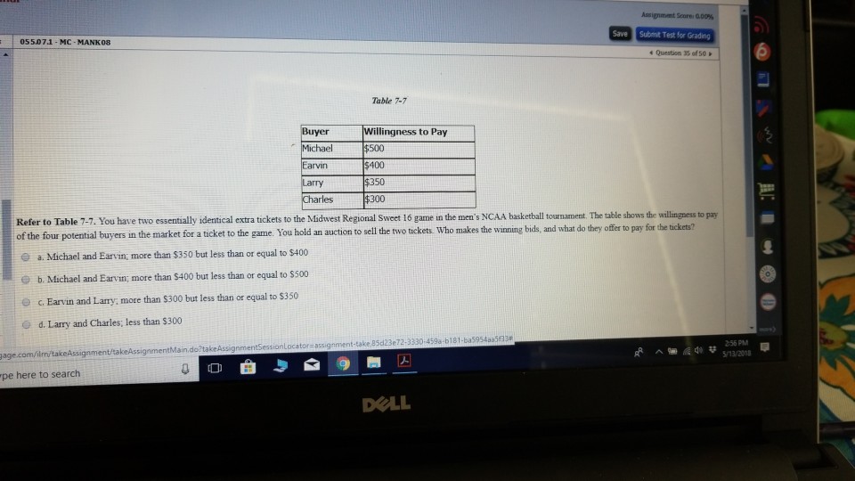 Solved Save Submit Test For Grading 226 06 1 MC MANKO8 E Chegg