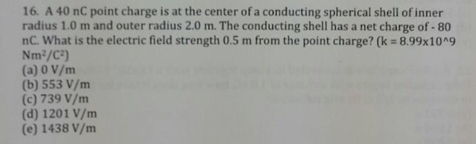 Solved A 40 nC point charge is at the center of a conducting | Chegg.com