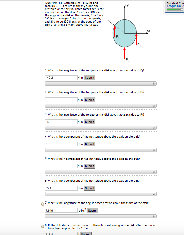 Solved A Uniform Disk With Mass M Kg And Radius R Chegg Com