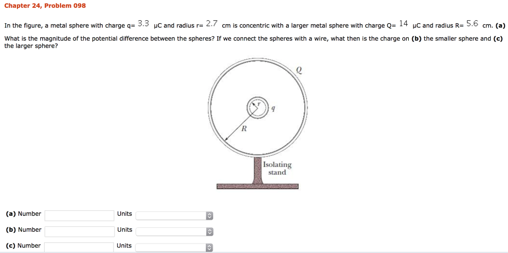 Solved In The Figure, A Metal Sphere With Charge Q = 3.3 Mu | Chegg.com