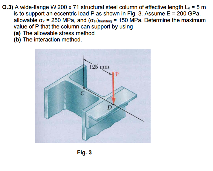 A wideflange W 200 x 71 structural steel column of