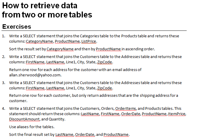 Solved How To Retrieve Data From Two Or More Tables Write A | Chegg.com