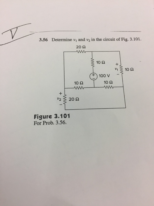 Solved Determine V_1 And V_2 In The Circuit Of Fig. 3.101. | Chegg.com