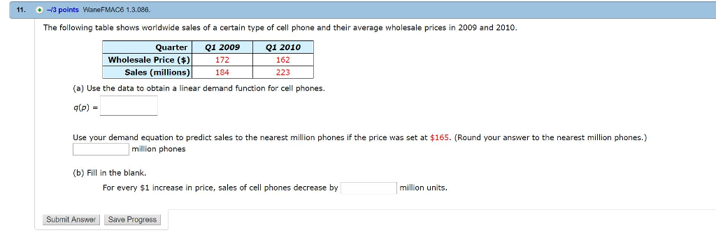 Solved The following table shows worldwide sales of a | Chegg.com