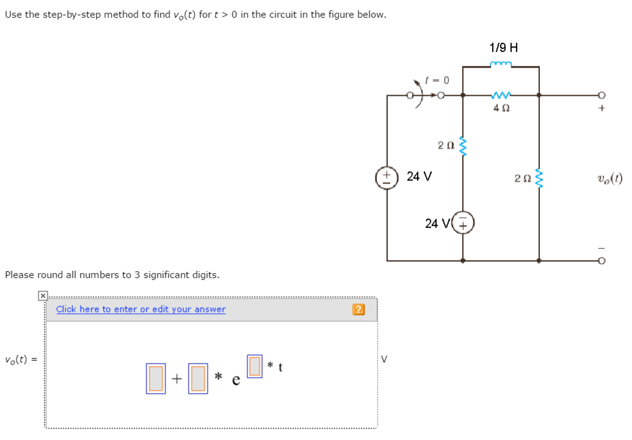 Solved Use The Step-by-step Method To Find Vo(t) For T > 0 | Chegg.com