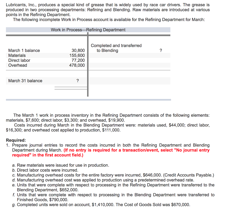 Solved Lubricants, Inc., produces a special kind of grease