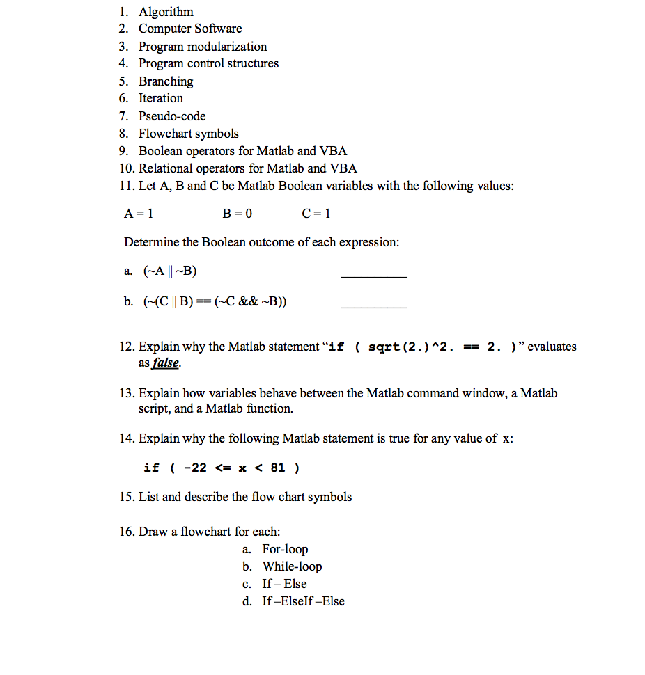 Solved 1. Algorithm 2. Computer Software 3. Program | Chegg.com