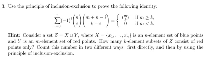 Solved Use the principle of inclusion-exclusion to prove the | Chegg.com