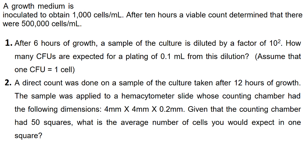 A Growth Medium Is Inoculated With 1000 Bacteria