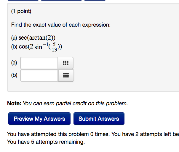 Solved Find the exact value of each expression: (a) | Chegg.com