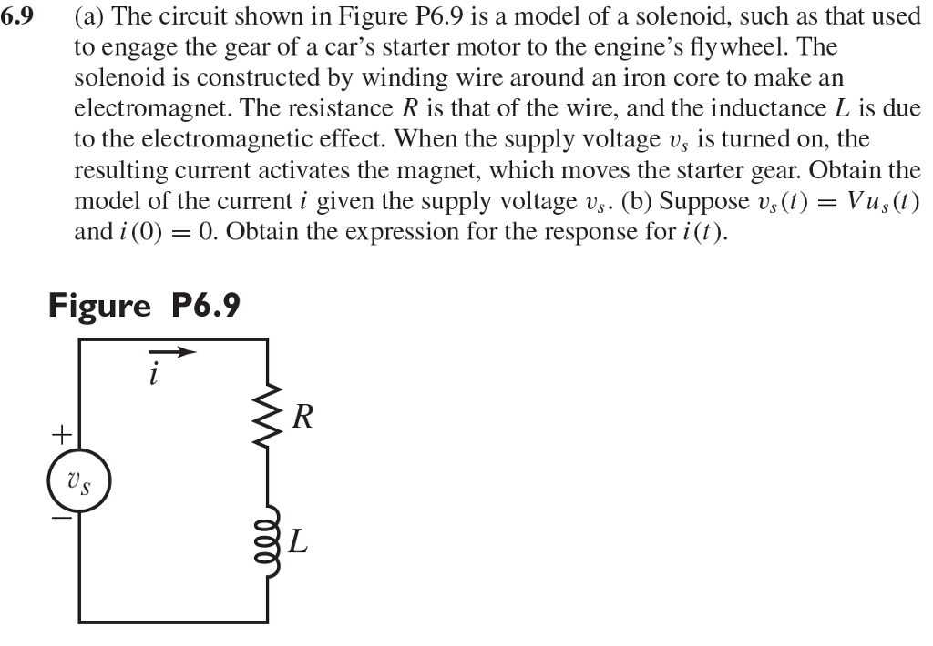 Solved The circuit shown in Figure P6.9 is a model of a | Chegg.com