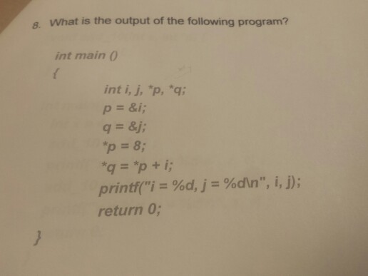 Solved What Is The Output Of The Following Program