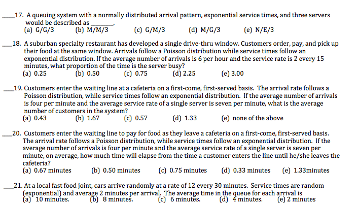 Solved A queuing system with a normally distributed arrival | Chegg.com