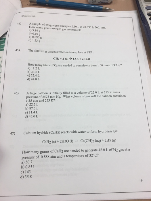 Solved A sample of oxygen gas occupies 2.50 L at 20.0 degree | Chegg.com