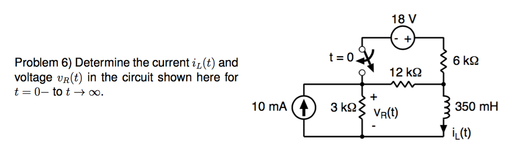 Solved Determine the current iL(t) and voltage vR(t) in the | Chegg.com