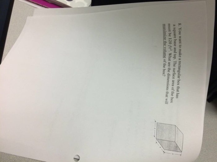 Solved you want to make a rectangular box that has a square chegg