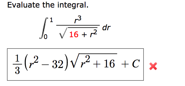 Solved Evaluate the integral. integral^1_0 r^3/squareroot | Chegg.com