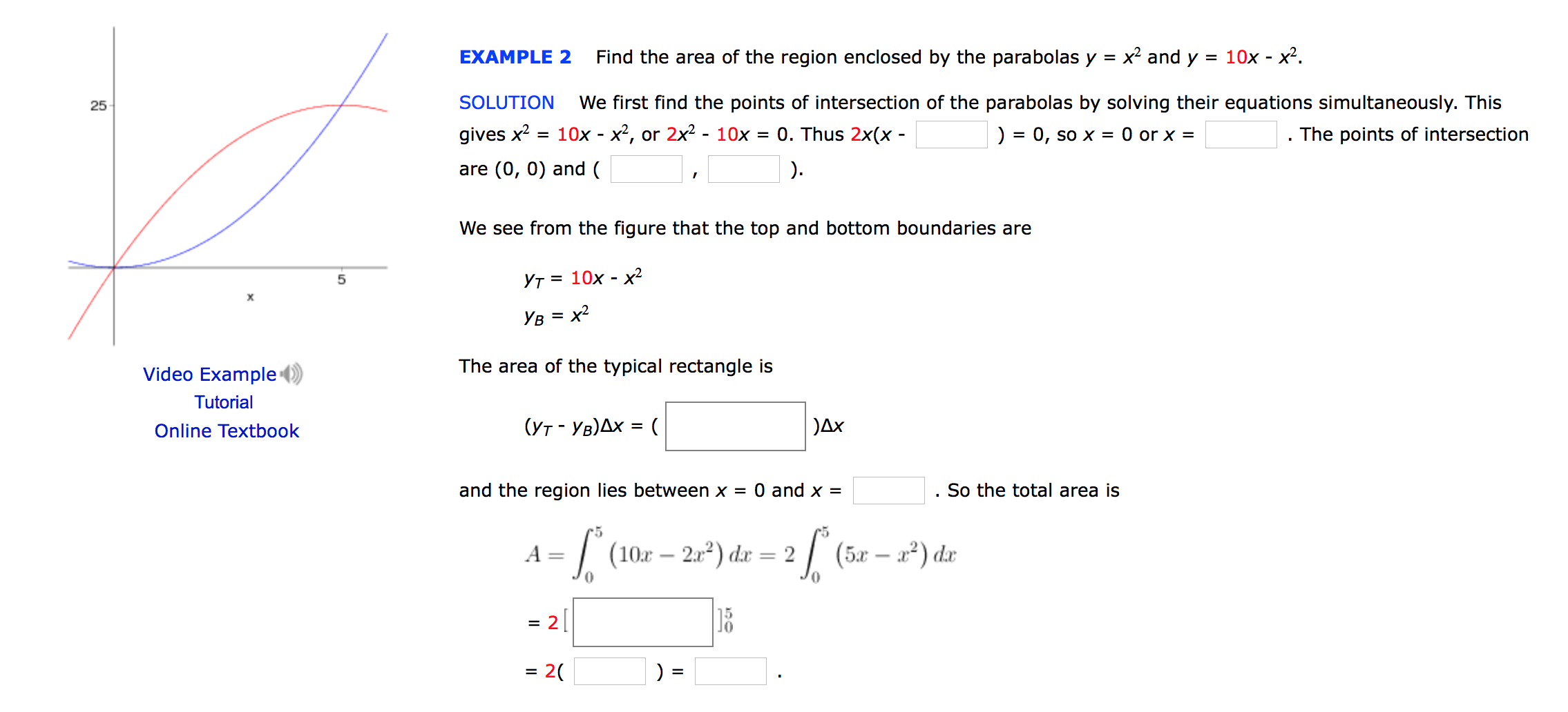 Solved Find The Area Of The Region Enclosed By The Parabolas