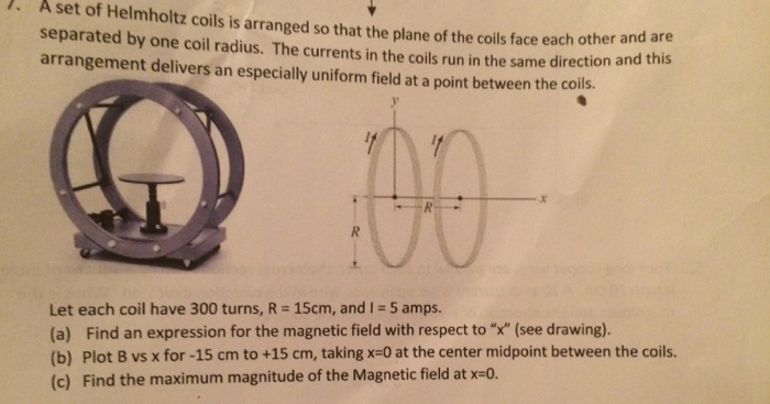 Solved A Set Of Helmholtz Coils Is Arranged So That The | Chegg.com